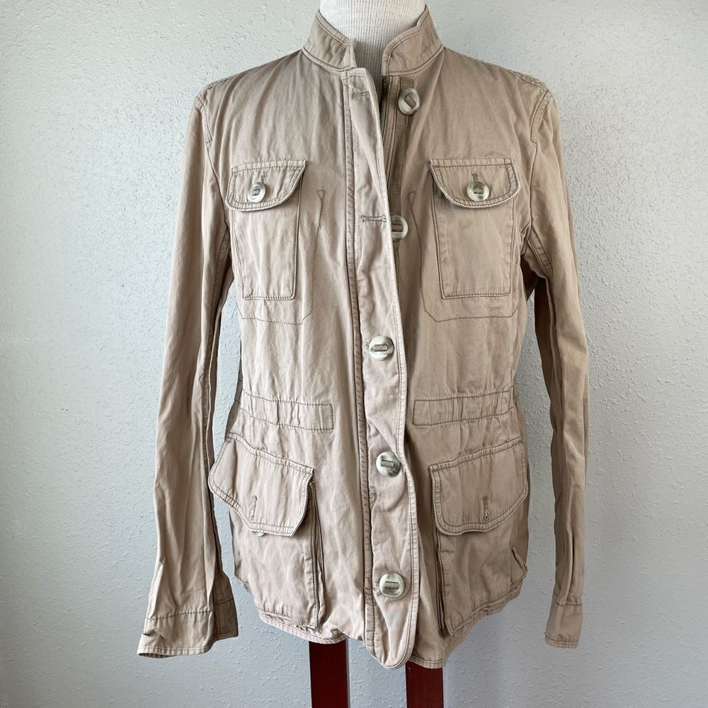 LOFT Light Khaki Utility Jacket Size L EUC